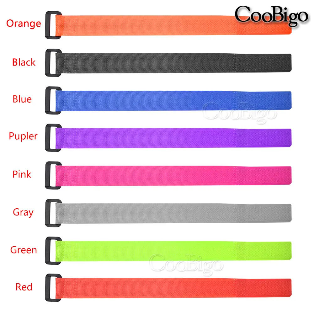 10pcs Fishing Rod Tie Holder Strap Hook Loop Suspender Fastener Belt Cable Cord Wrap Band Fish Tool Accessories Tackle 2cm Width