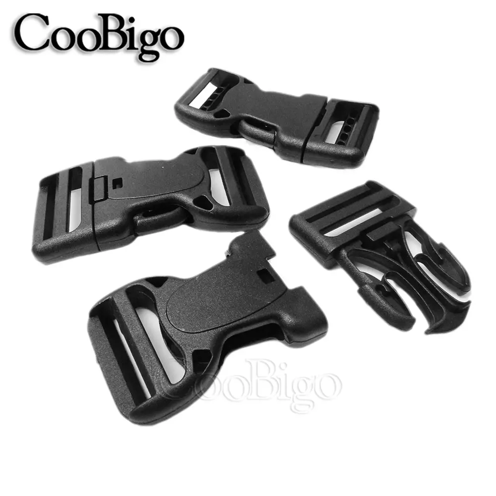 Plastic Side Release Buckle Dual Adjustable Double Lock Buckles Outdoor Tactical Belts Backpack Strap Webbing Dog Collar Harness