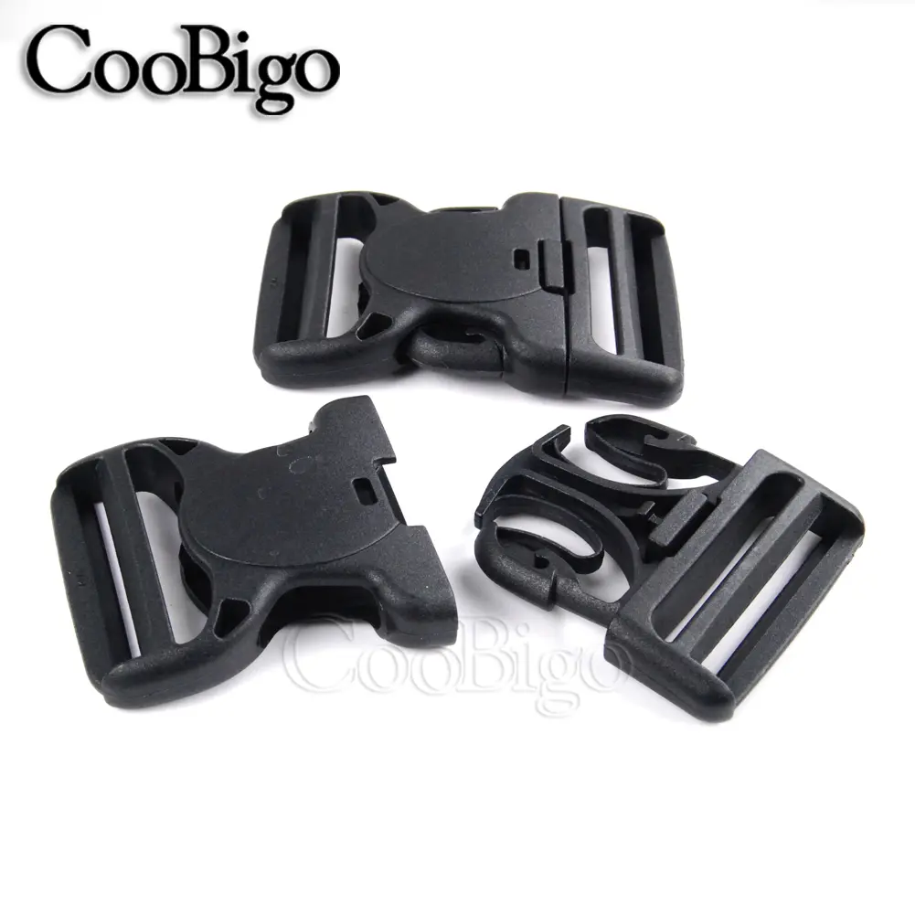 Plastic Side Release Buckle Dual Adjustable Double Lock Buckles Outdoor Tactical Belts Backpack Strap Webbing Dog Collar Harness