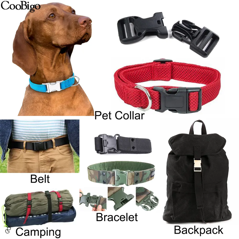 Plastic Side Release Buckle Dual Adjustable Double Lock Buckles Outdoor Tactical Belts Backpack Strap Webbing Dog Collar Harness
