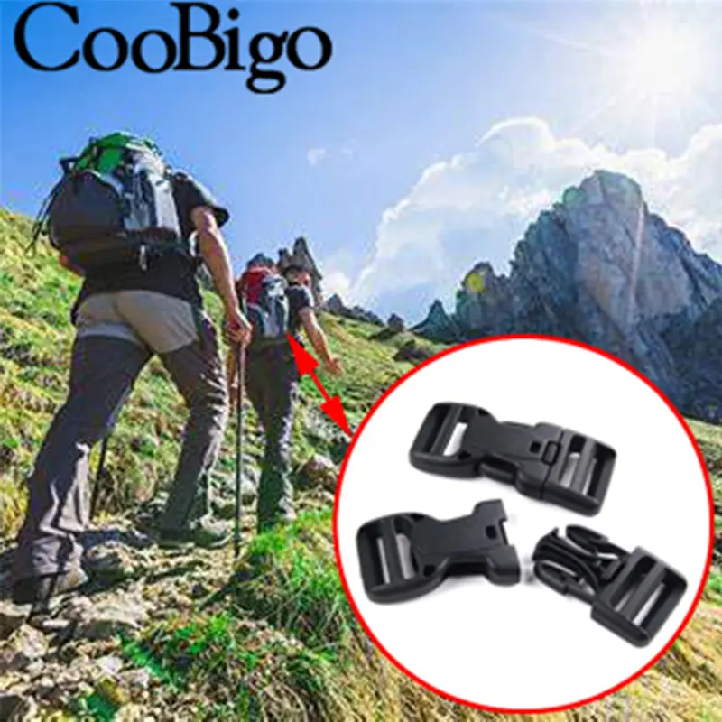 Plastic Side Release Buckle Dual Adjustable Double Lock Buckles Outdoor Tactical Belts Backpack Strap Webbing Dog Collar Harness