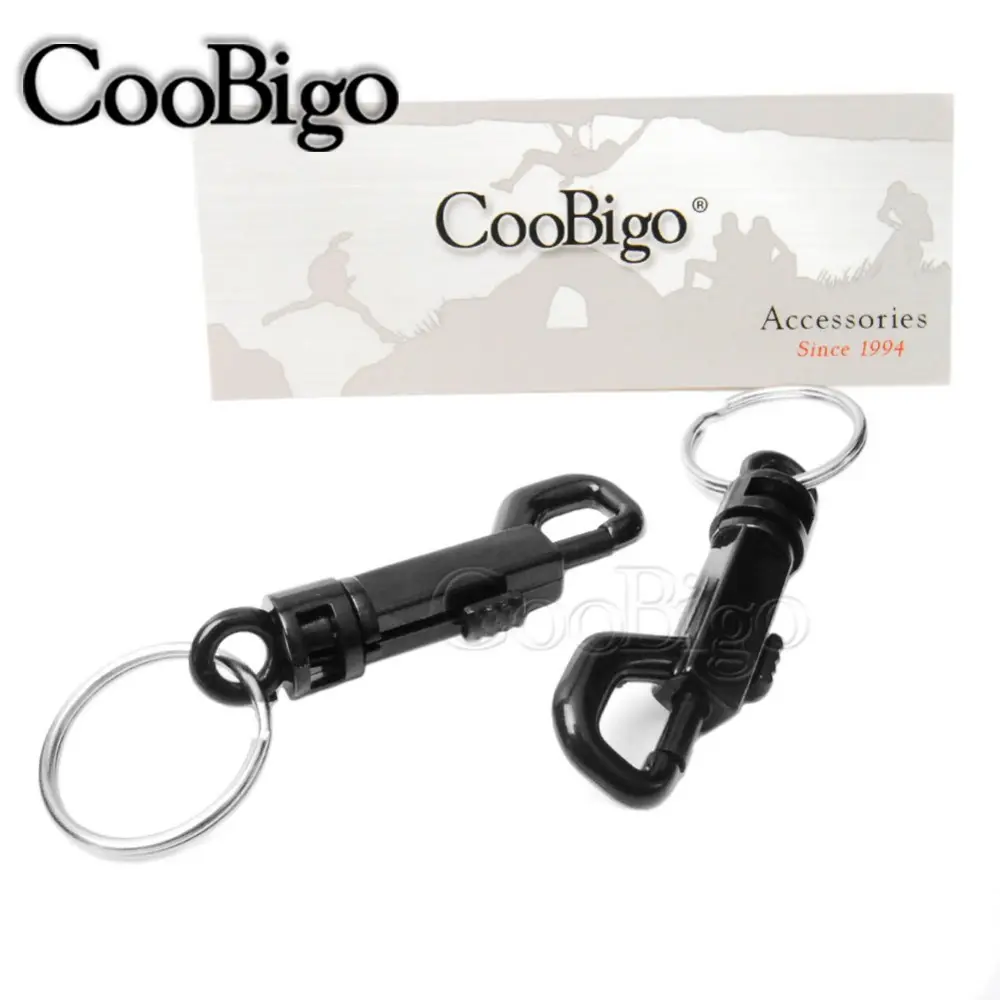 Key Chain Ring Fob Holder Rotary Snap Hook Swivel Lobster Clasp with Split O Ring Buckle Backpack Bag Luggage Accessories 2pcs