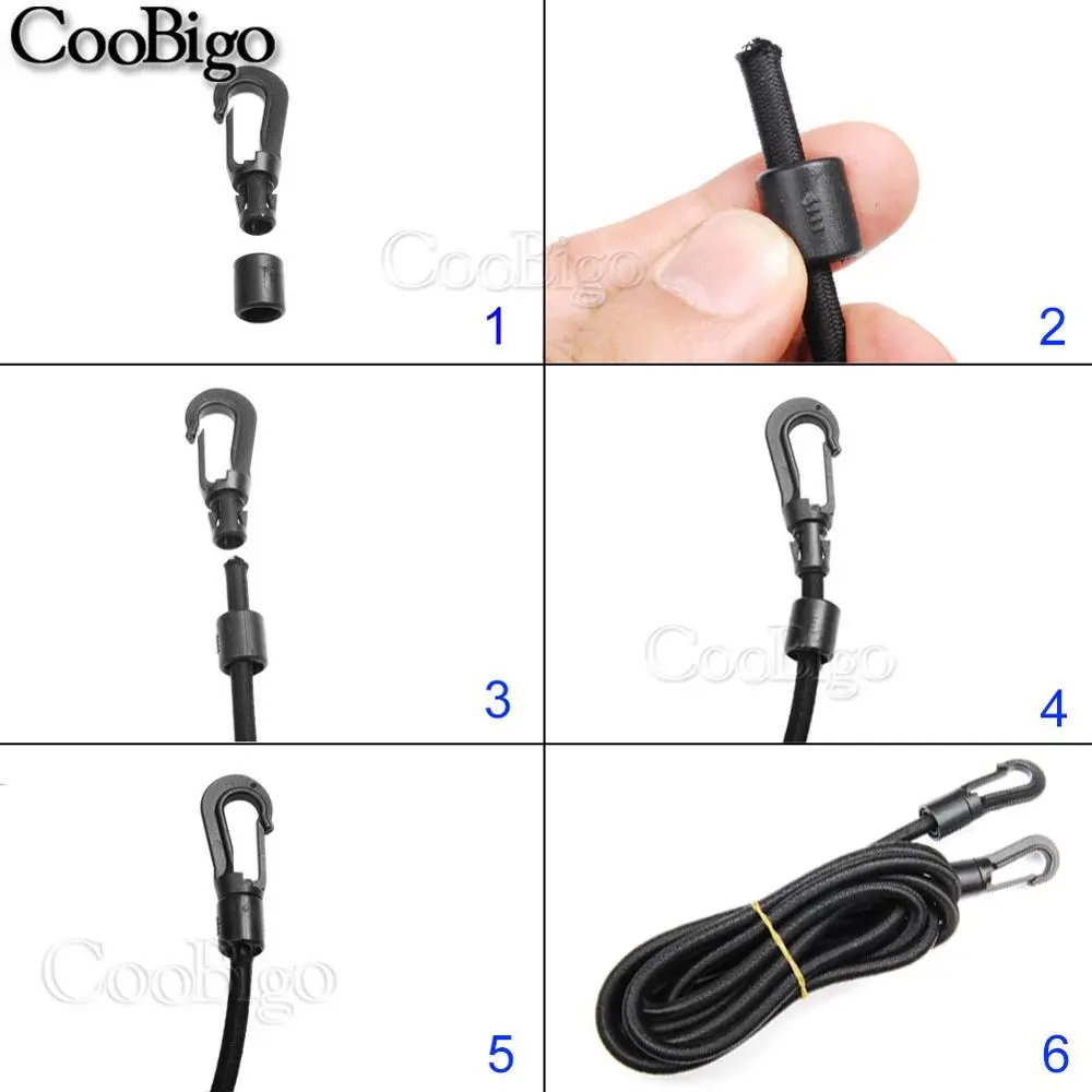 Quick Connect Hook Clasp Buckle Cord Ends Clip Hanging Bungee Shock Elastic Rope for Kayak Canoe Boat Accessories Plastic 5pcs