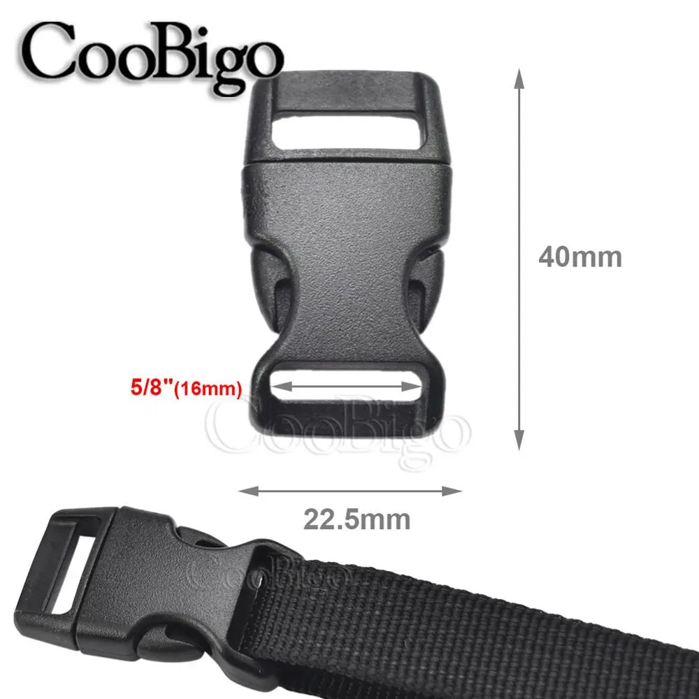 15mm Side Release Buckles for Paracord Bracelet Parachute 550 Cord Wristband Outdoor Backpack Strap Belt Camping Curved 5pcs