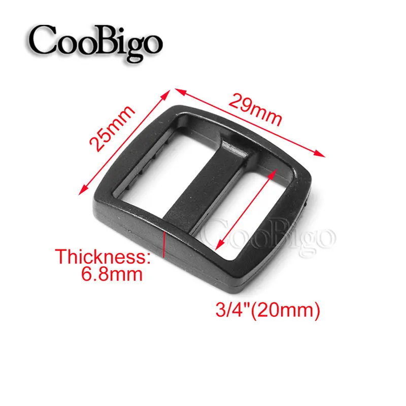 10pcs Plastic Tri-Glides Slider Adjustable Buckles Belt Straps Dog Collar Backpacks Bag DIY Craft Accessories Colorful 20mm