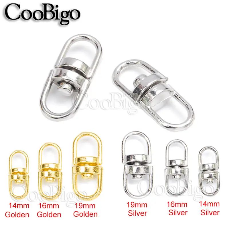 14/16/19mm Metal Swivel Hook Keyring Clasps Keychain Buckle Paracord Connectors Key Holder for Lanyards Bag Handbag Keyfob 10pcs