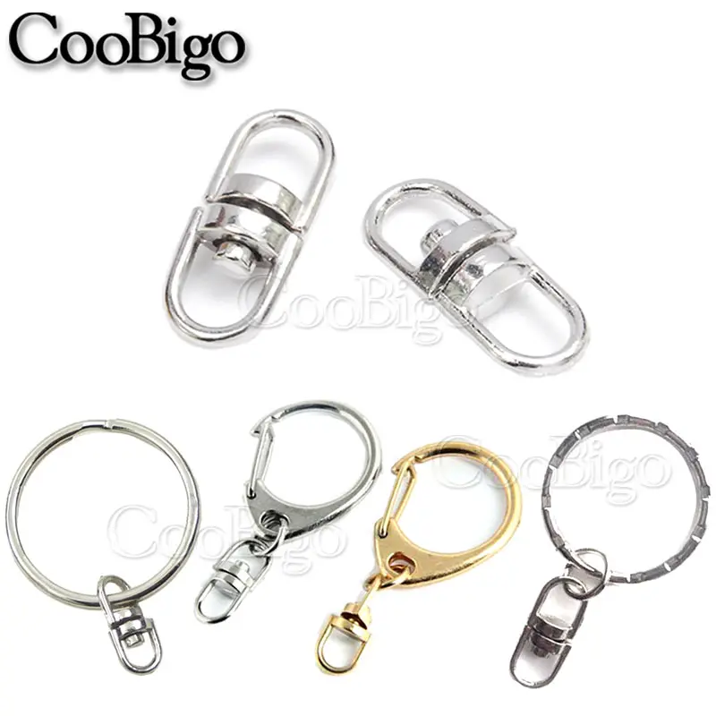 14/16/19mm Metal Swivel Hook Keyring Clasps Keychain Buckle Paracord Connectors Key Holder for Lanyards Bag Handbag Keyfob 10pcs
