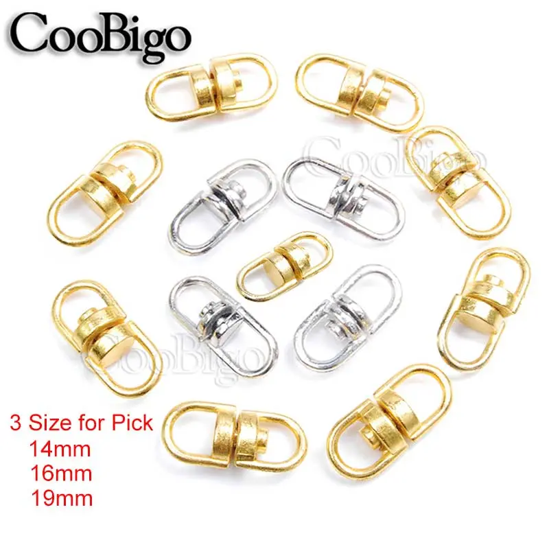 14/16/19mm Metal Swivel Hook Keyring Clasps Keychain Buckle Paracord Connectors Key Holder for Lanyards Bag Handbag Keyfob 10pcs