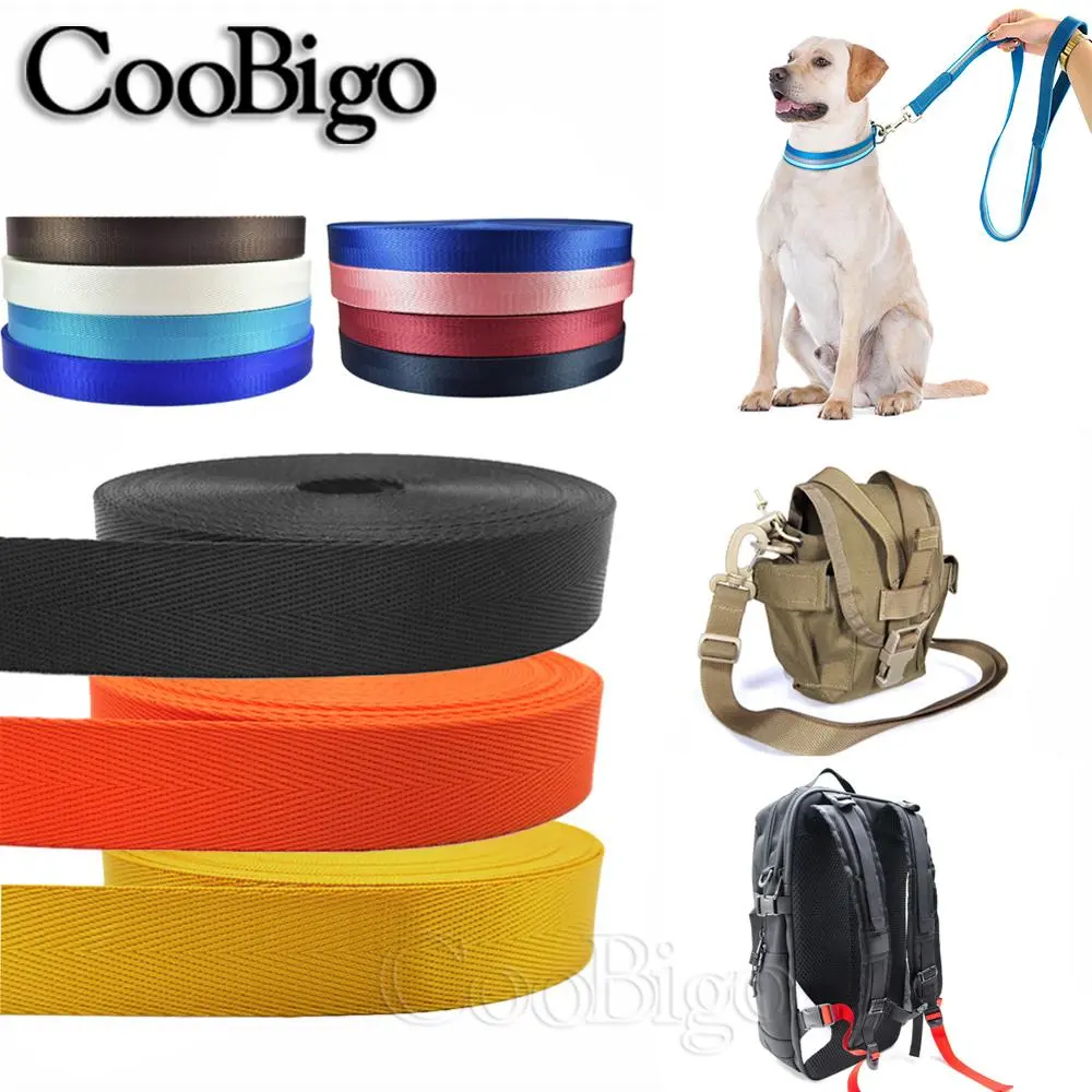 25mm Imitated Nylon Webbing Tape Herringbone Backpack Strap Band Ribbons Belt Outdoor Bag Dog Collar Sewing Accessories 2Yards