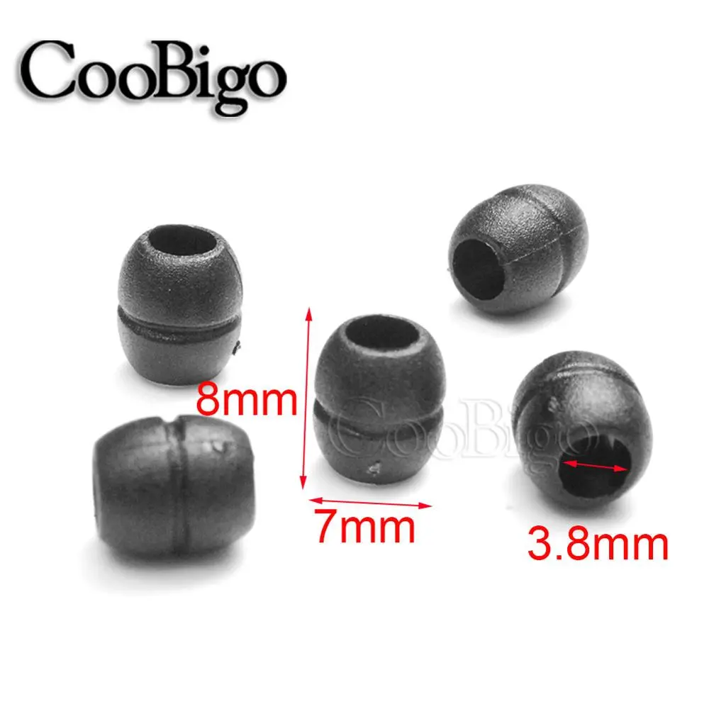 25pcs 3.5mm Hole Plastic Slide Beads Cord Lock Stopper Sportwear Backpack Paracord Rope String Apparel Parts Accessories