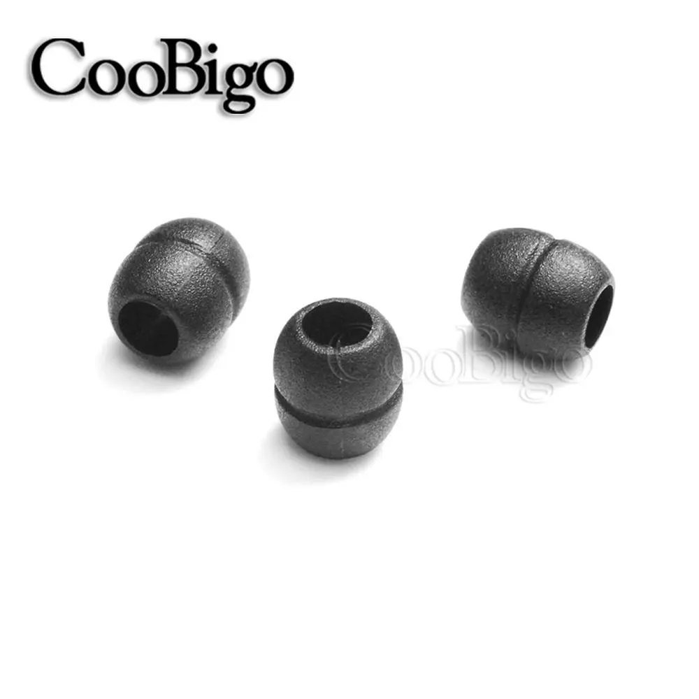 25pcs 3.5mm Hole Plastic Slide Beads Cord Lock Stopper Sportwear Backpack Paracord Rope String Apparel Parts Accessories