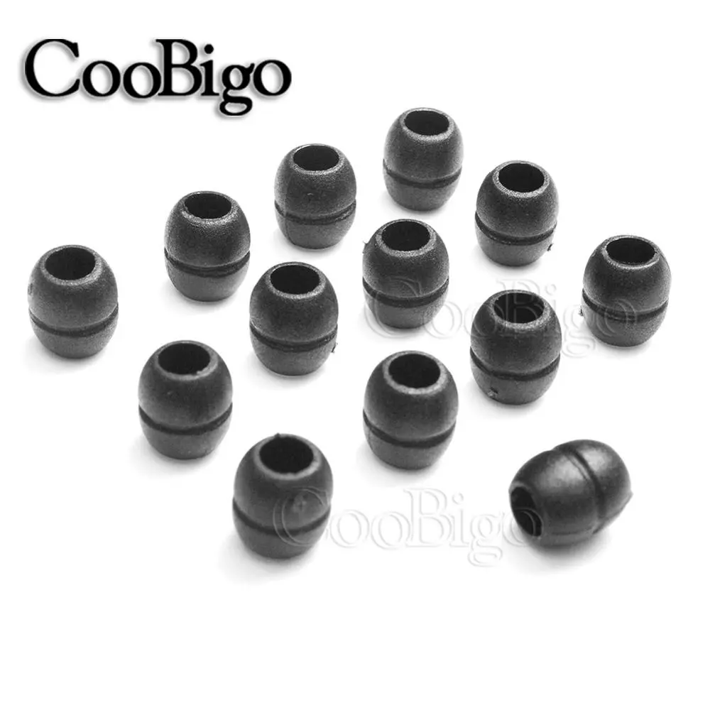 25pcs 3.5mm Hole Plastic Slide Beads Cord Lock Stopper Sportwear Backpack Paracord Rope String Apparel Parts Accessories