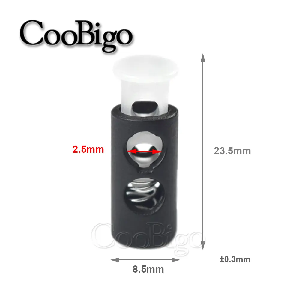 Cord Lock Stopper Toggle Clip for Sportswear Shoelace Rope Paracord Lanyard Accessories Transparent Colorful Cylindrical 10 pcs