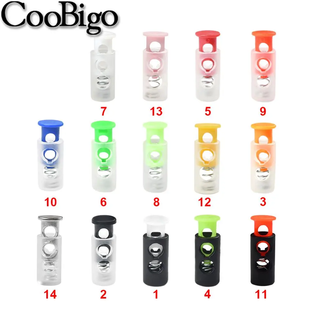 Cord Lock Stopper Toggle Clip for Sportswear Shoelace Rope Paracord Lanyard Accessories Transparent Colorful Cylindrical 10 pcs