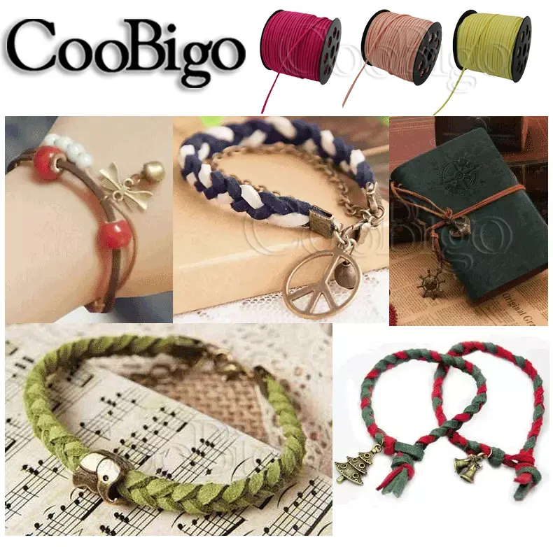 2.7mm Suede Braided Cord Paracord Bracelets Rope Velvet Leather Thread String Velvet Keychain Handmade Crafts Accessories 5yards