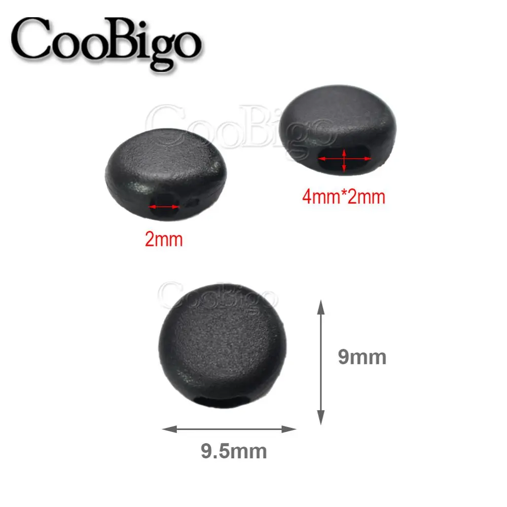 Silica Beads Face Mask Elastic Rope Lanyard Cord Lock Stopper Strap Flat Adjustment Buckle Gel Buttons DIY Cord Ends 50pcs