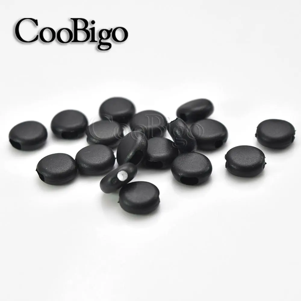 Silica Beads Face Mask Elastic Rope Lanyard Cord Lock Stopper Strap Flat Adjustment Buckle Gel Buttons DIY Cord Ends 50pcs