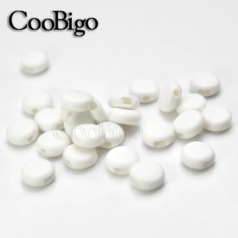 Silica Beads Face Mask Elastic Rope Lanyard Cord Lock Stopper Strap Flat Adjustment Buckle Gel Buttons DIY Cord Ends 50pcs