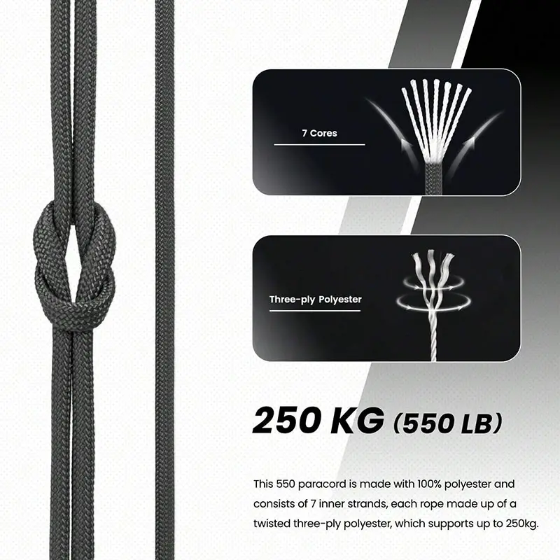 30M/100M 7-Core 550 Paracord 4mm Parachute Cord Outdoor Camping survival Rope kit Umbrella Tent Lanyard Strap Clothesline