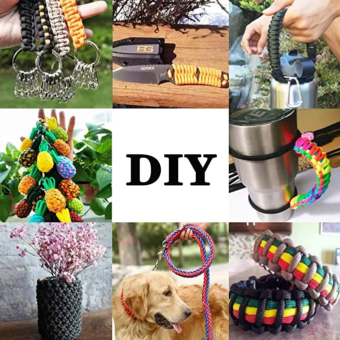 Paracord 550 Parachute Cord Lanyard Tent Rope Mil Spec Type III 7 Strand 100FT For Hiking Camping 208 Colors climbing rope
