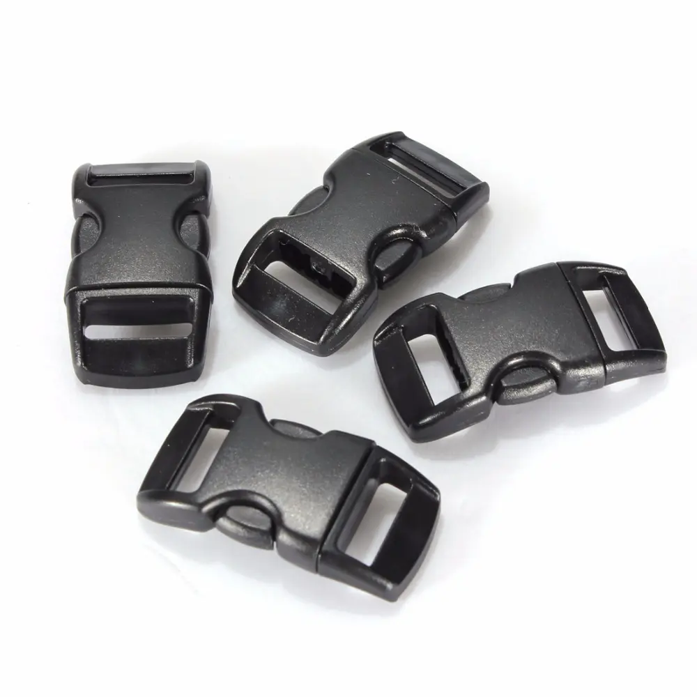 50pcs 3/8" 10mm Plastic Side Release Buckle Bracelet Curved Parachute 550 Paracord Bracelet Sewing Tools