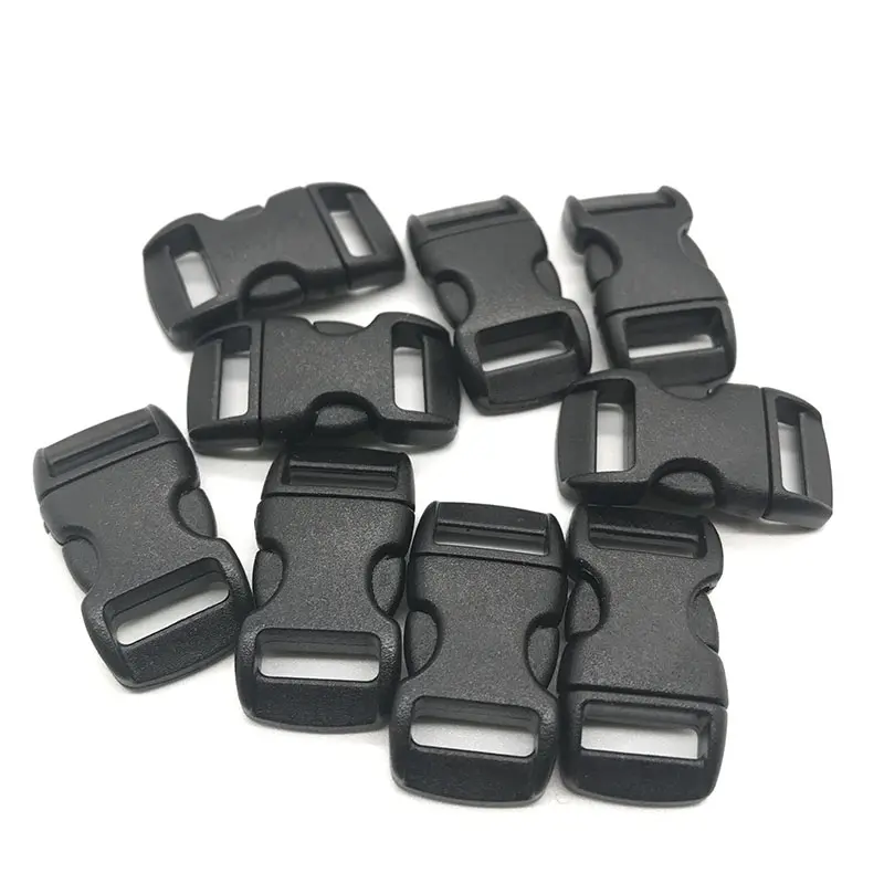 50pcs 3/8" 10mm Plastic Side Release Buckle Bracelet Curved Parachute 550 Paracord Bracelet Sewing Tools