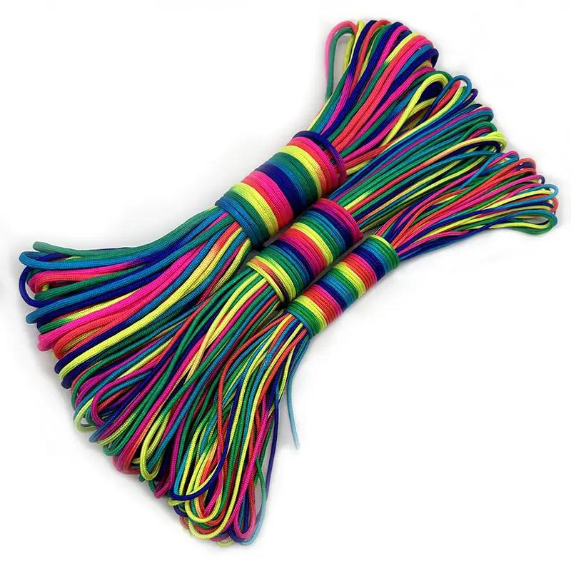Paracord 2mm /3mm /4mm Paracord Rainbow Rope 7 Strands Parachute Rope Climbing  Survival Gear Parachute Rope Bracelet