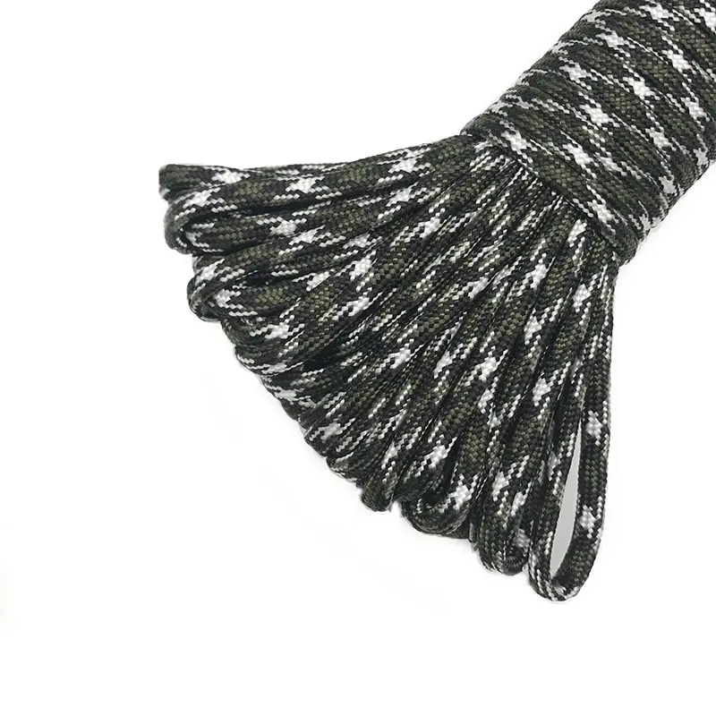 4MM 100FT (5-31M)Camouflage Paracord 550 Parachute Cord Lanyard Mil Spec Type III 7 Strand Camping Survival Equipment Tents Rop