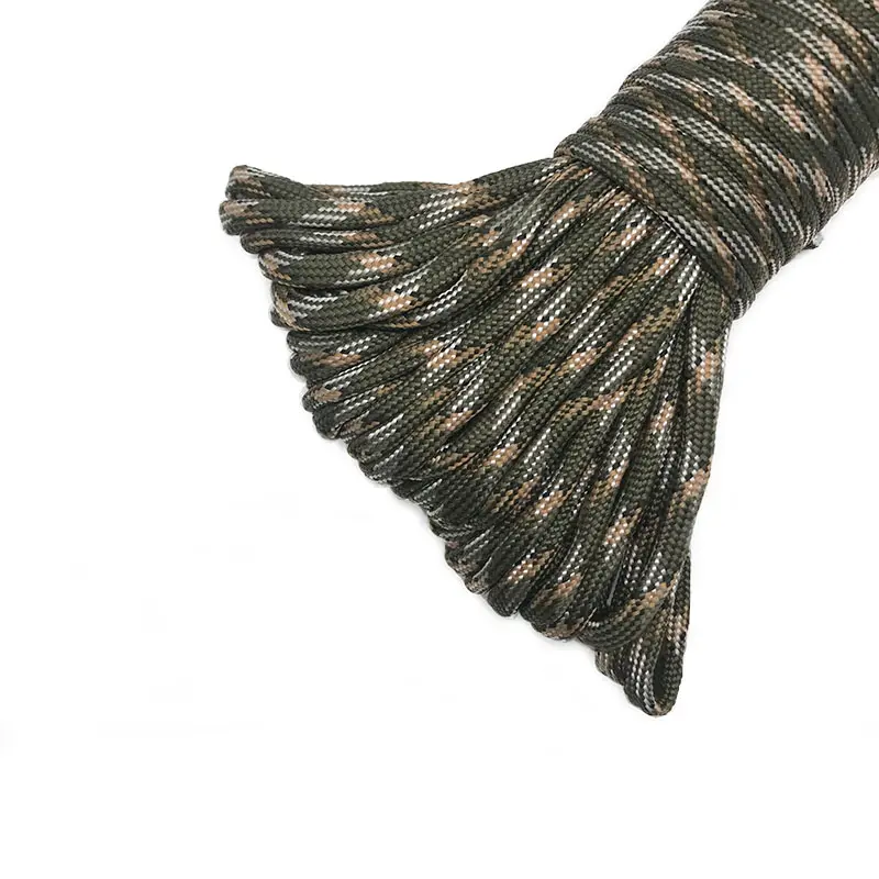 4MM 100FT (5-31M)Camouflage Paracord 550 Parachute Cord Lanyard Mil Spec Type III 7 Strand Camping Survival Equipment Tents Rop