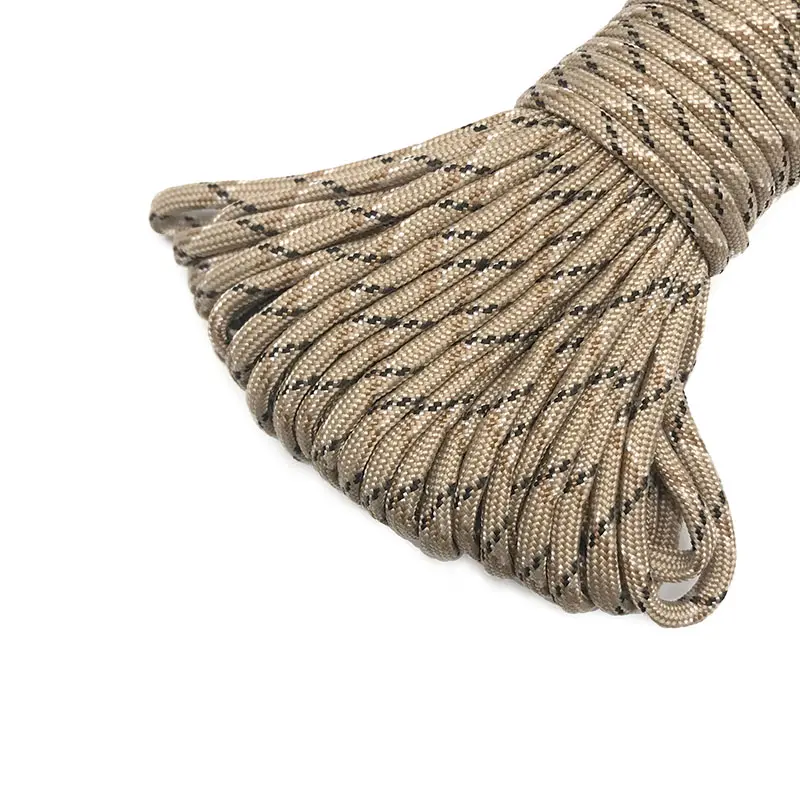 4MM 100FT (5-31M)Camouflage Paracord 550 Parachute Cord Lanyard Mil Spec Type III 7 Strand Camping Survival Equipment Tents Rop