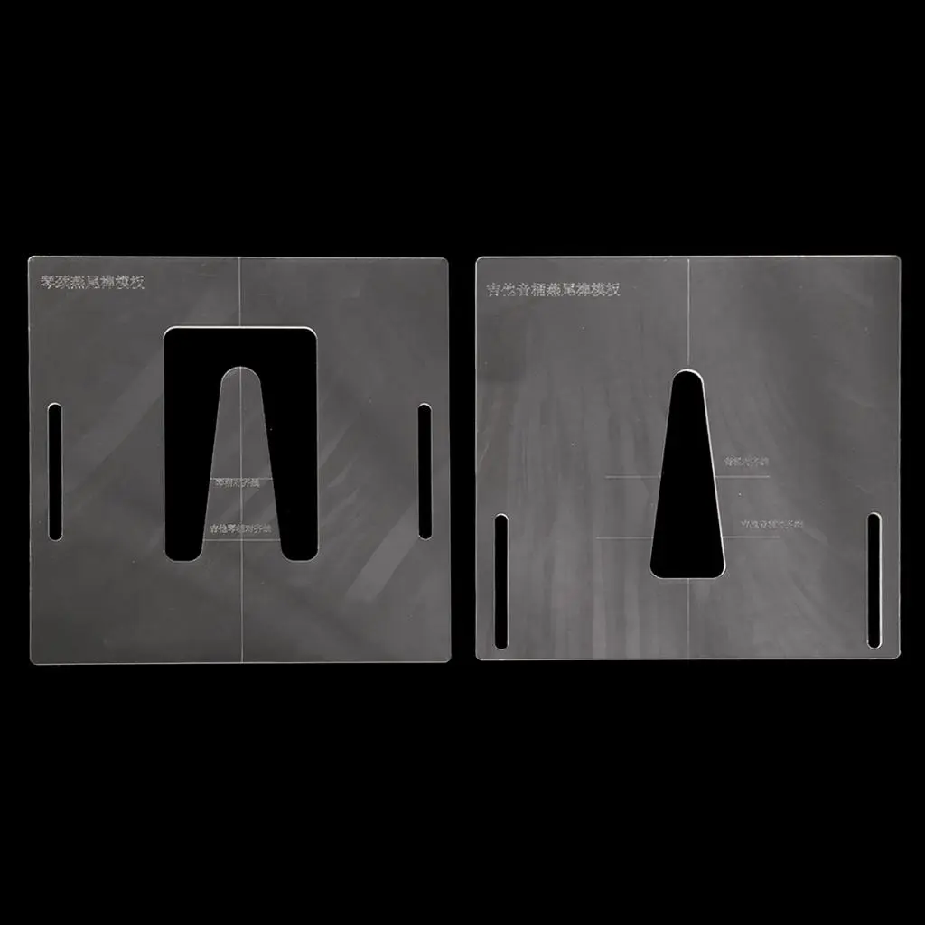 Tooyful Set of 2 Acoustic Neck Joint Routing Template Guitar Making Molds Placement Parts & Accessories 198x198x4mm