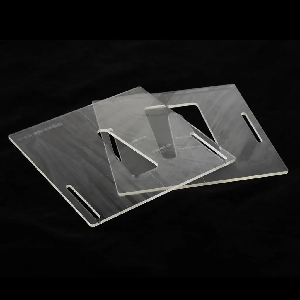 Tooyful Set of 2 Acoustic Neck Joint Routing Template Guitar Making Molds Placement Parts & Accessories 198x198x4mm