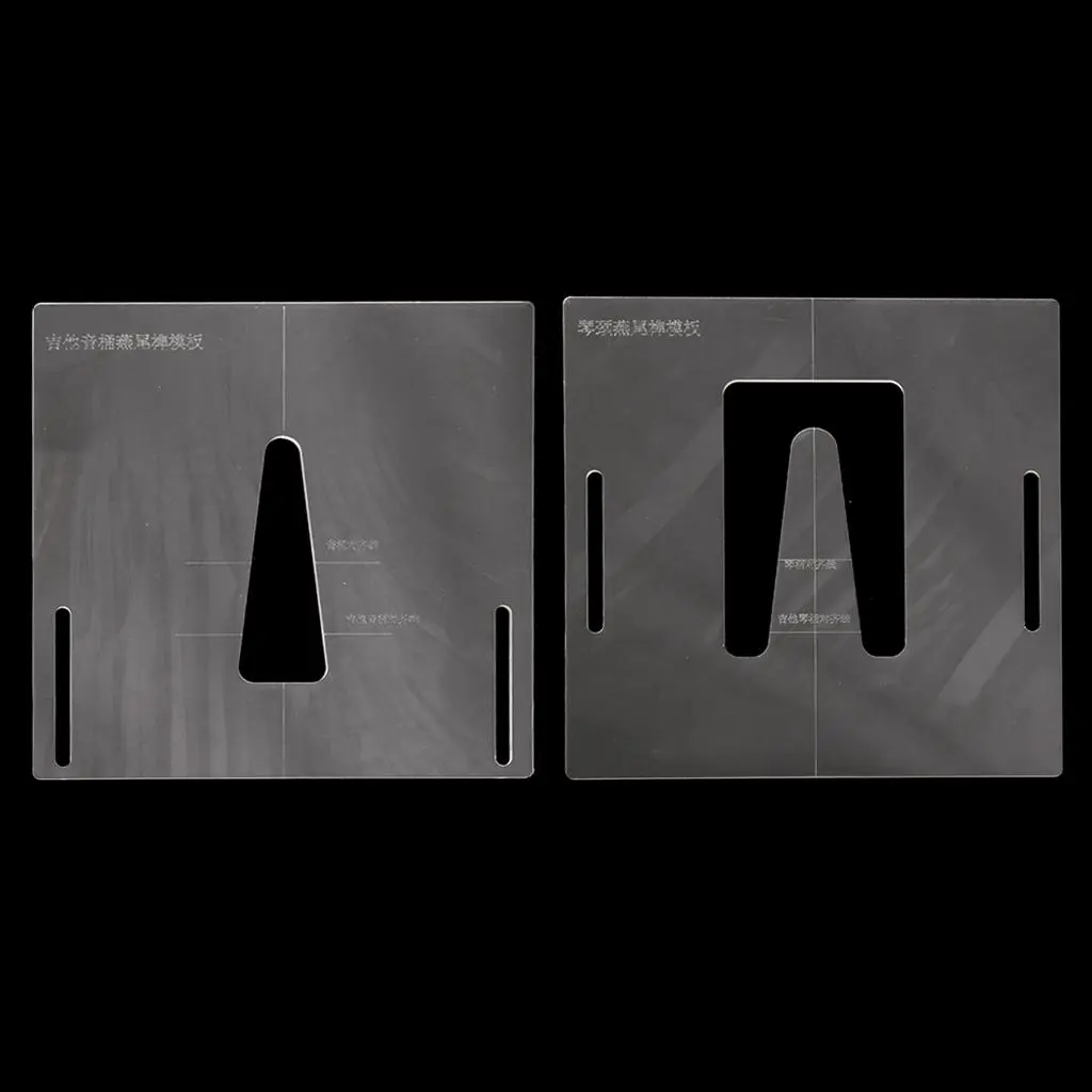 Tooyful Set of 2 Acoustic Neck Joint Routing Template Guitar Making Molds Placement Parts & Accessories 198x198x4mm