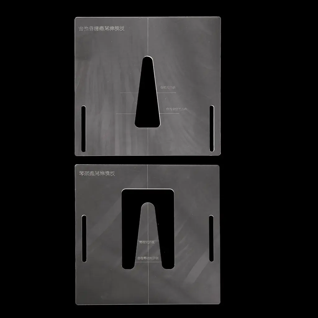 Tooyful Set of 2 Acoustic Neck Joint Routing Template Guitar Making Molds Placement Parts & Accessories 198x198x4mm