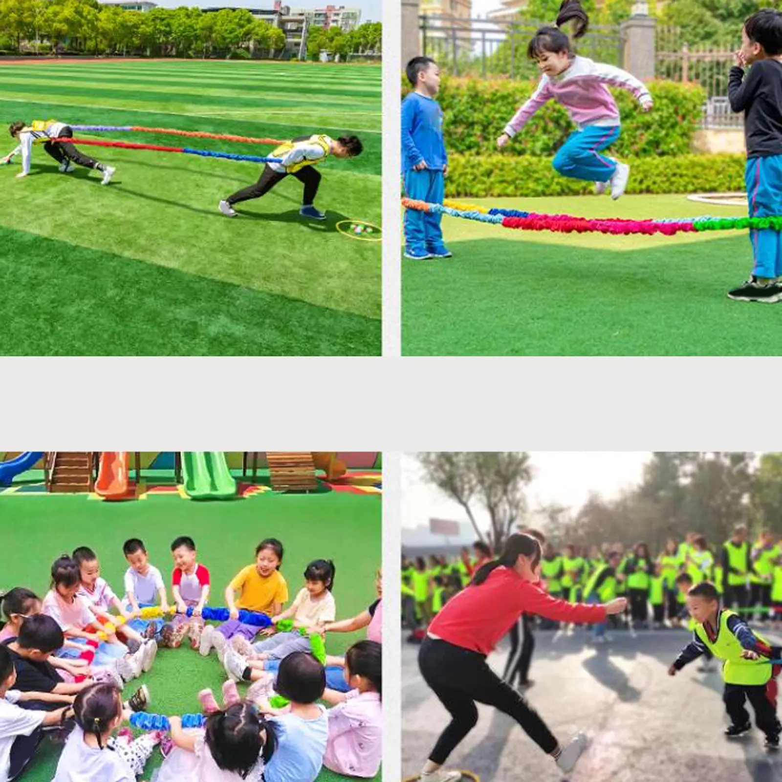 Cooperative Stretch Rope Kids Dynamic Movement Exercise Prop Resistance Band Elastic Fleece Cooperative Stretchy Band Rubber