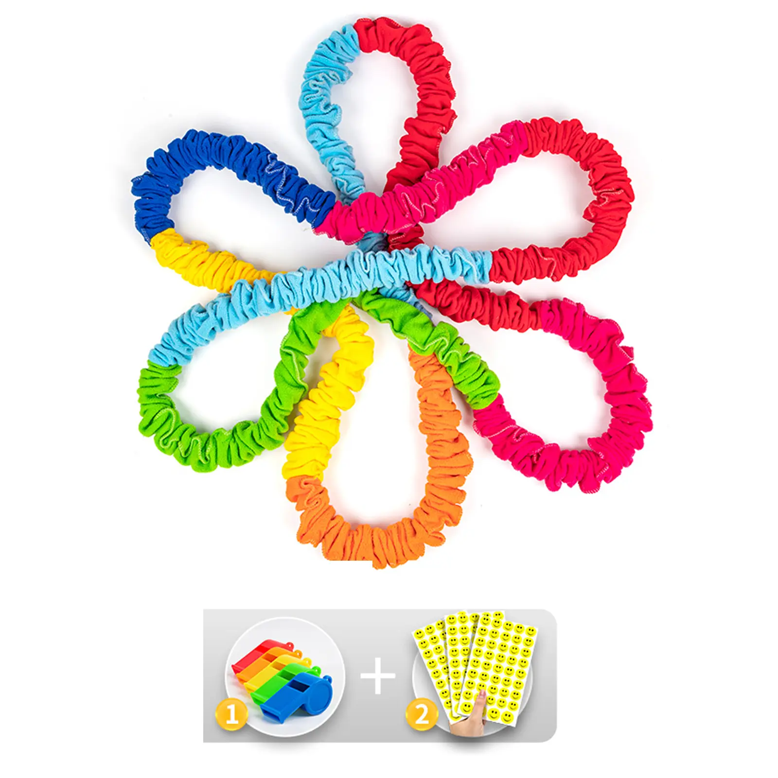 Cooperative Stretch Rope Kids Dynamic Movement Exercise Prop Resistance Band Elastic Fleece Cooperative Stretchy Band Rubber