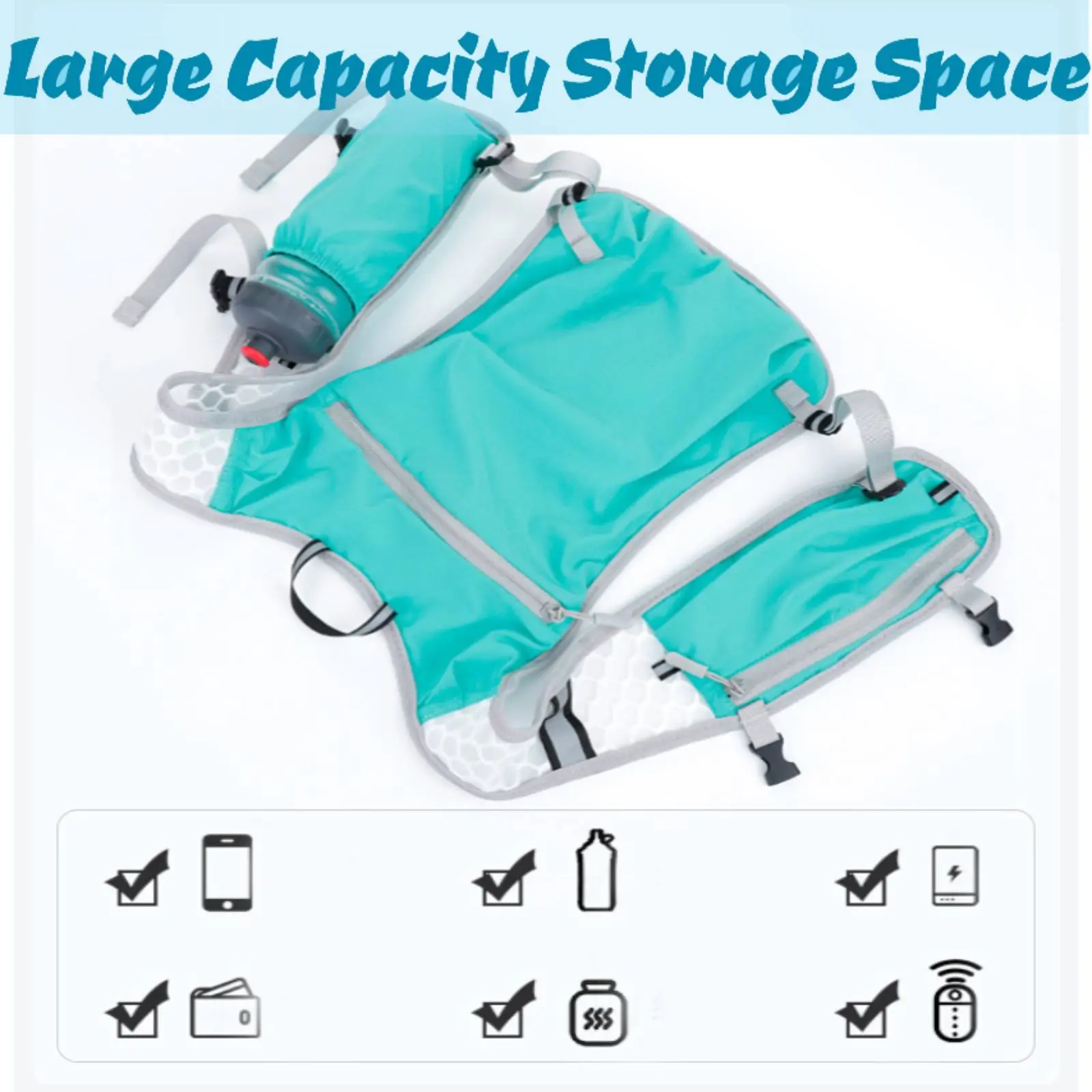 Outdoor Hiking Vest Bag Running Phone Bag Lightweight Sports Multi Storage Backpack Cycling  Bottle Bag with Reflective Stripe