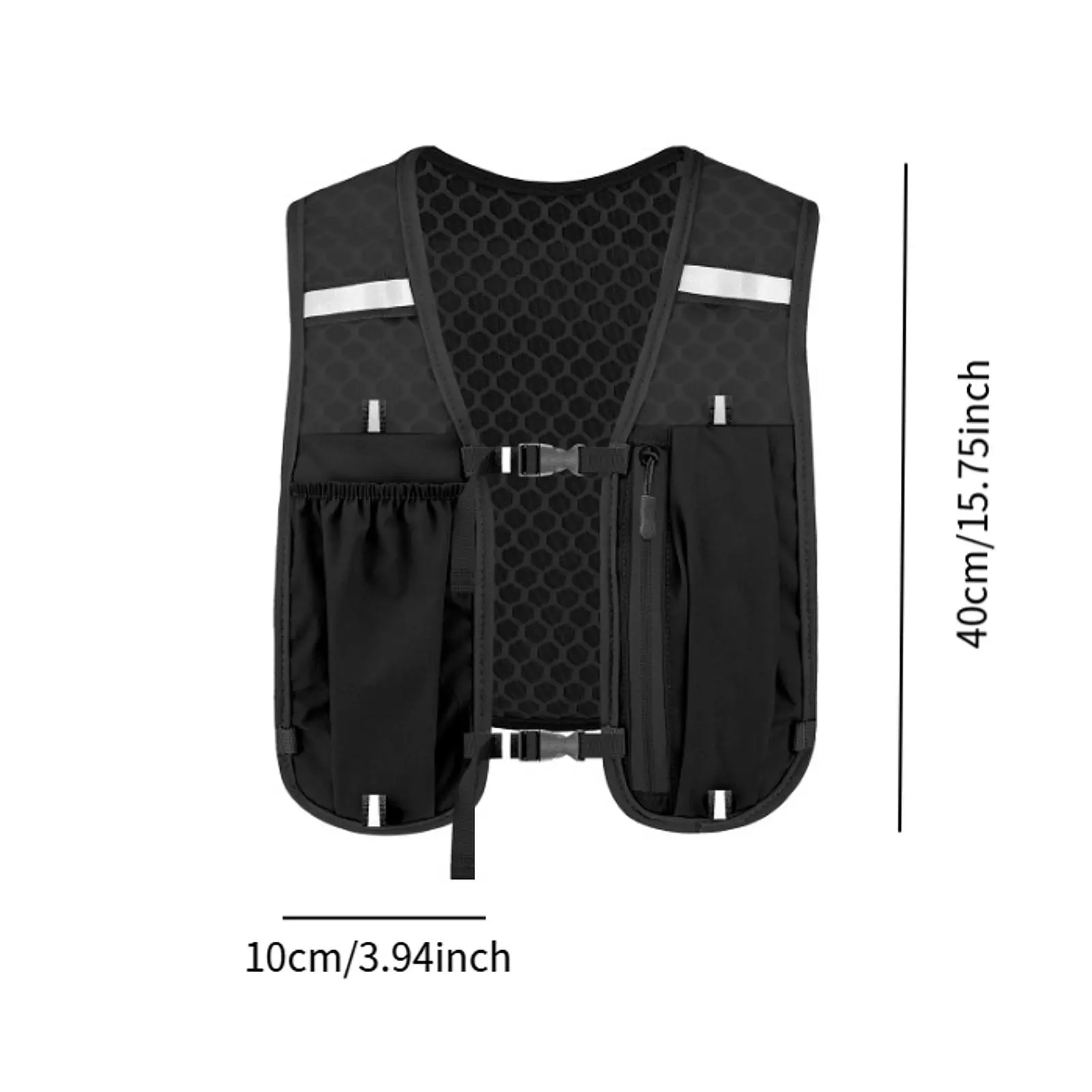Outdoor Hiking Vest Bag Running Phone Bag Lightweight Sports Multi Storage Backpack Cycling  Bottle Bag with Reflective Stripe