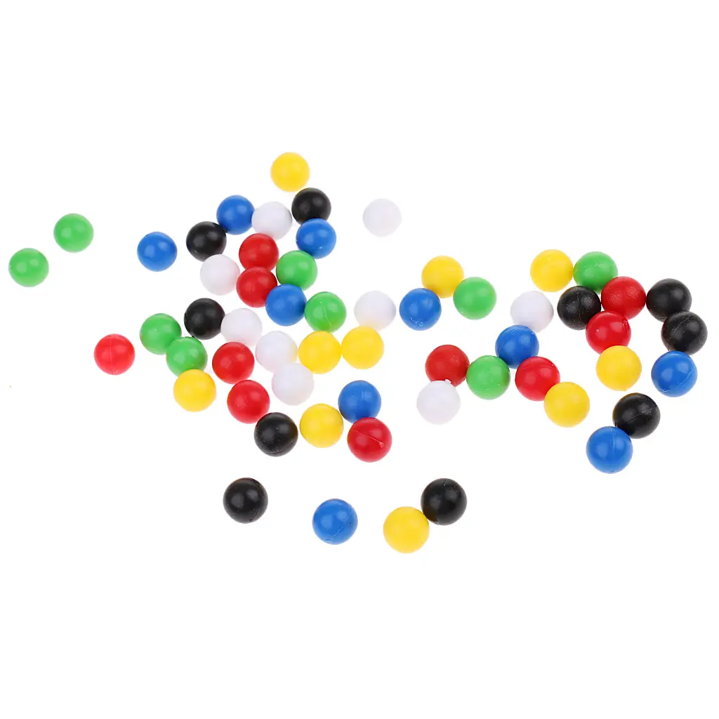 60pcs 1cm Colorful Plastic Balls Beads for Kids Crafts Jewerly Making Black Green Red White Yellow Blue