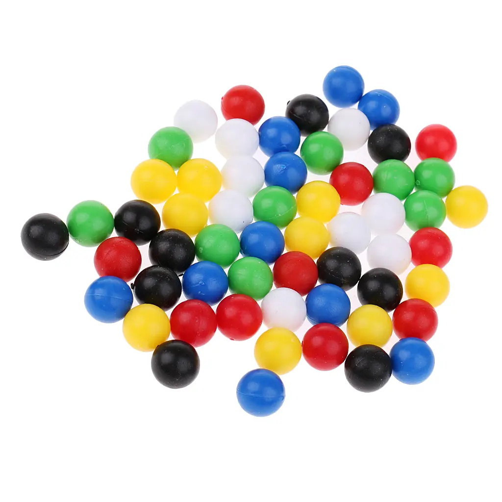60pcs 1cm Colorful Plastic Balls Beads for Kids Crafts Jewerly Making Black Green Red White Yellow Blue