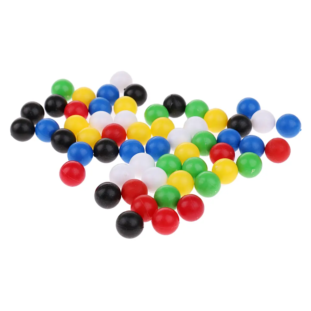 60pcs 1cm Colorful Plastic Balls Beads for Kids Crafts Jewerly Making Black Green Red White Yellow Blue