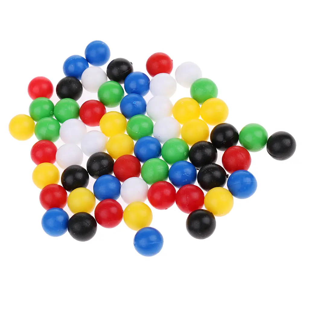 60pcs 1cm Colorful Plastic Balls Beads for Kids Crafts Jewerly Making Black Green Red White Yellow Blue