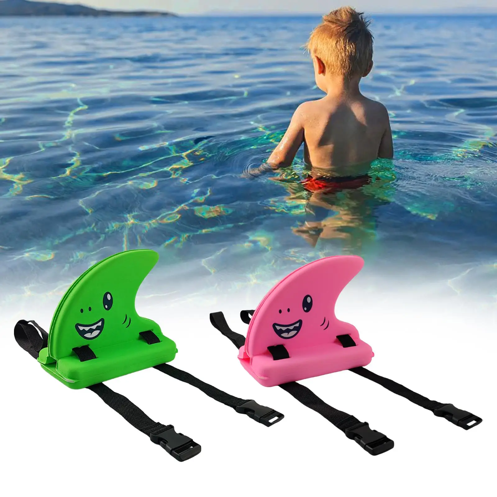 Swimming Shark Fin with Adjustable Belt Water Exercise Equipment Swim Floating Belt Swimming Back Floats Swim Training Belt