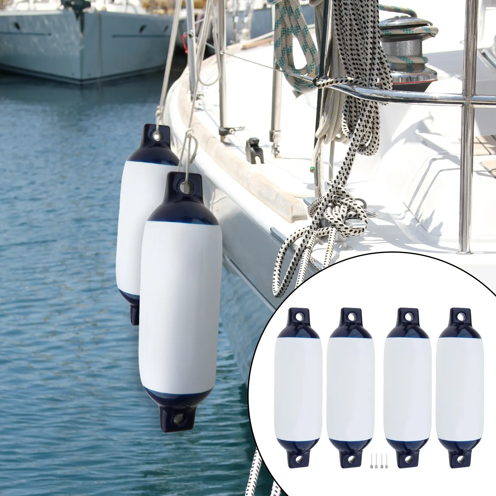 Boat Bumpers Fenders PVC for Sailboats Mooring Cushioning Fishing Boats Yachts Pontoon Dock Bumper Boat Fenders Bumpers