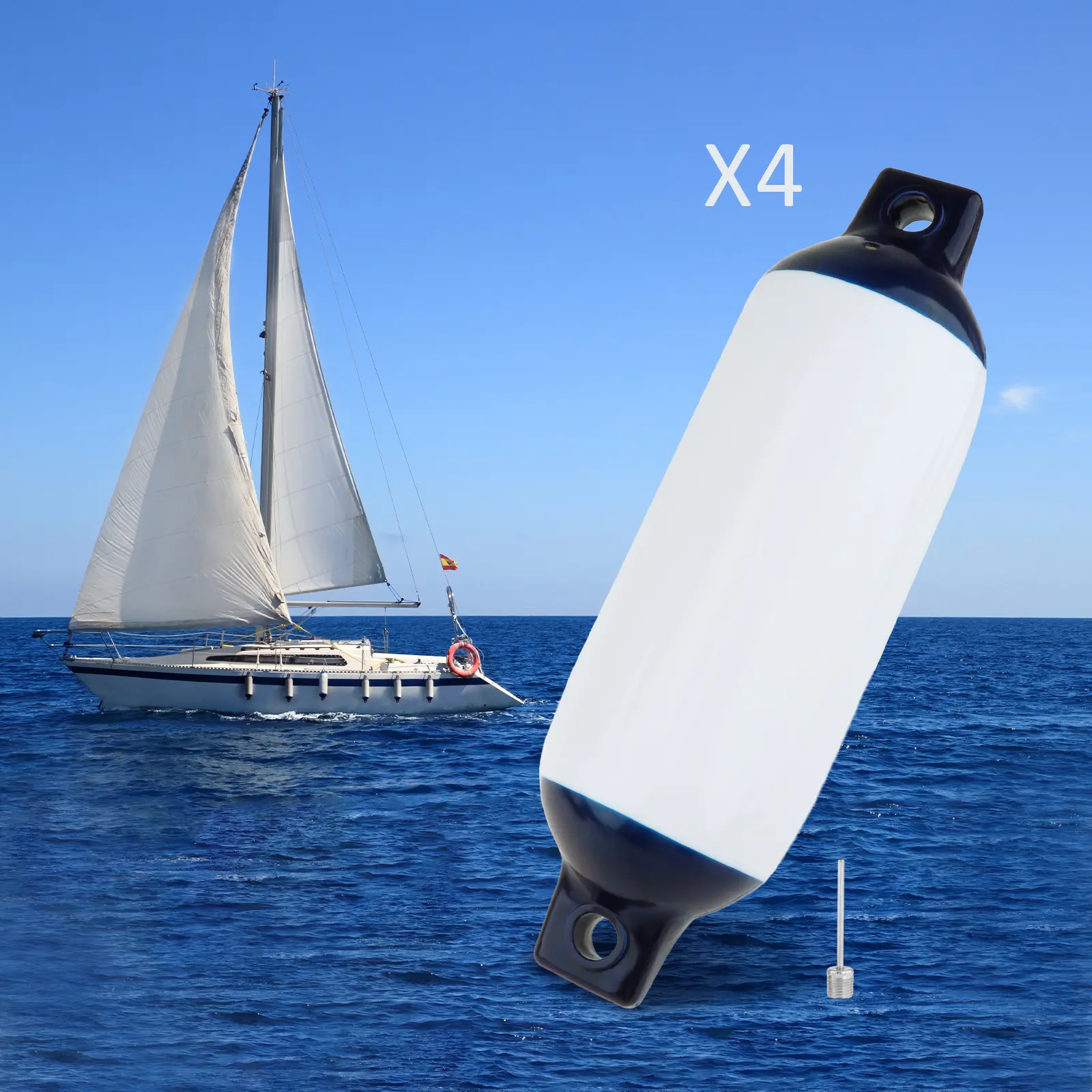 Boat Bumpers Fenders PVC for Sailboats Mooring Cushioning Fishing Boats Yachts Pontoon Dock Bumper Boat Fenders Bumpers