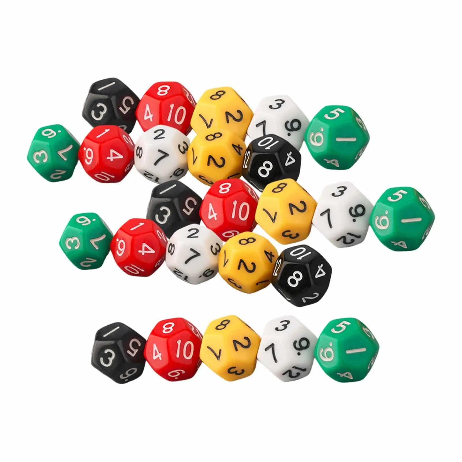 25Pcs Polyhedral Dice Party Favors Eaducational Material Tabletop Game Teaching Aids Retro Style Acrylic D12 Multisided Dice