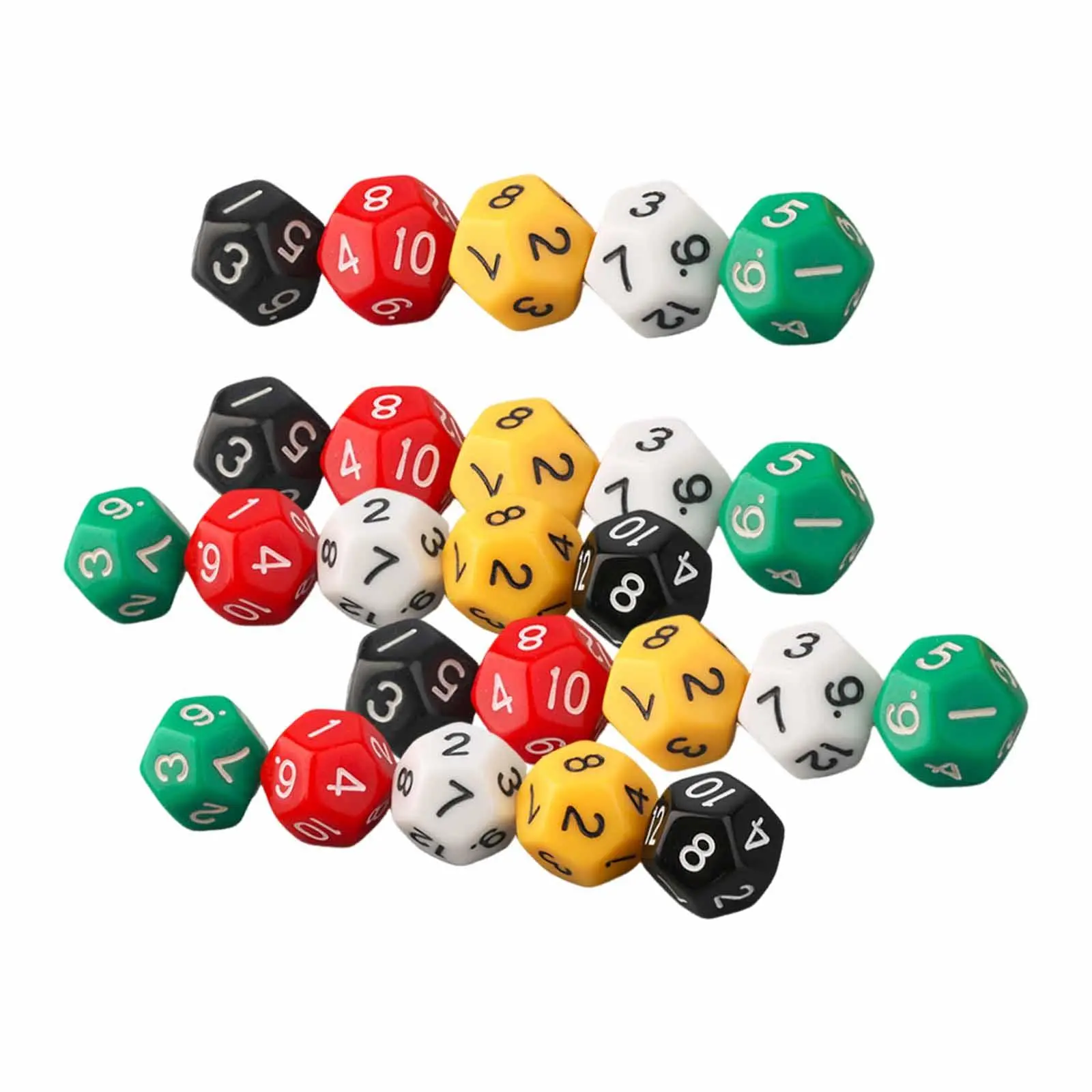25Pcs Polyhedral Dice Party Favors Eaducational Material Tabletop Game Teaching Aids Retro Style Acrylic D12 Multisided Dice