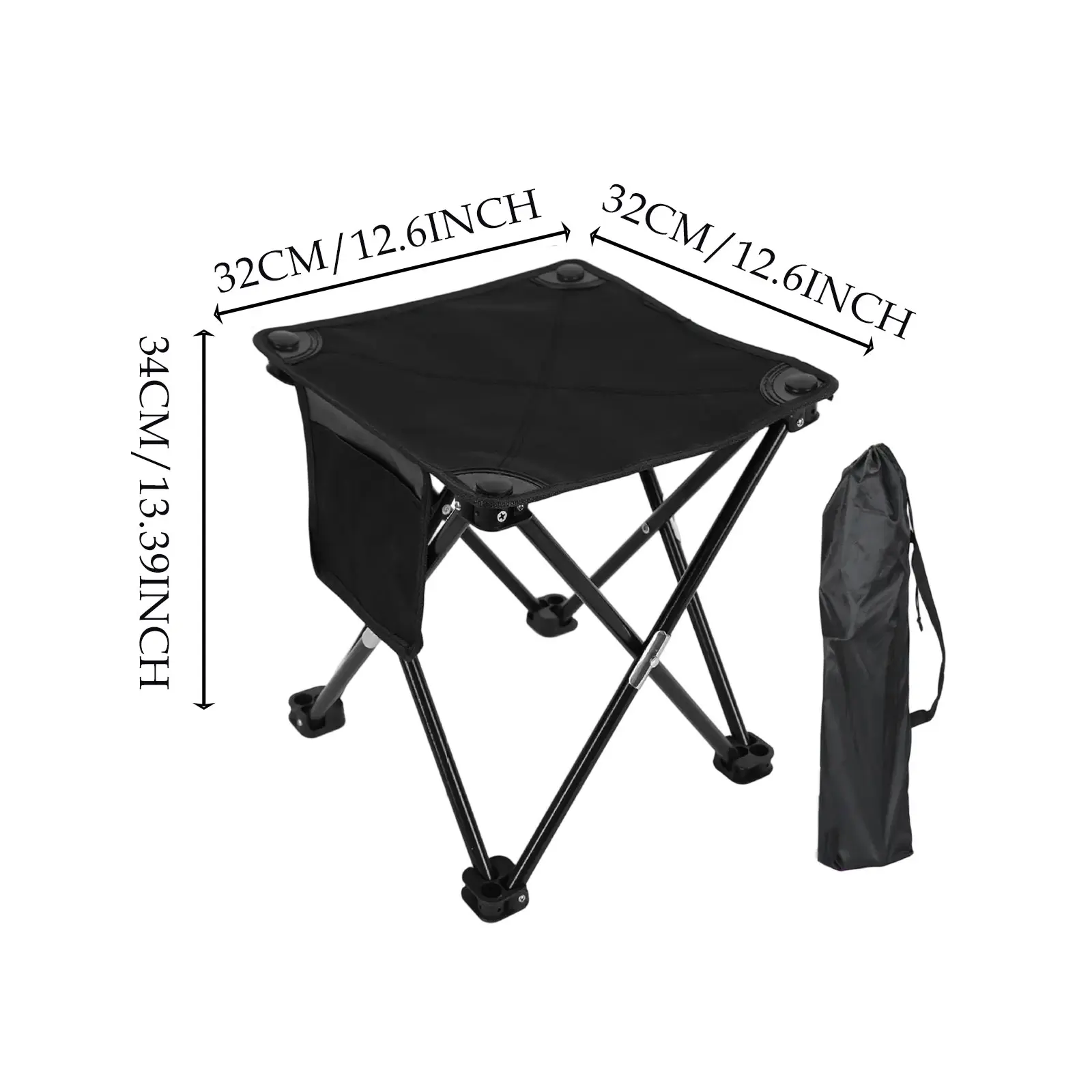 Portable Camping Folding Chair Footrest Compact Lightweight Travel Foot Rest Stool for Outdoor Park Lawn BBQ with Storage Bag