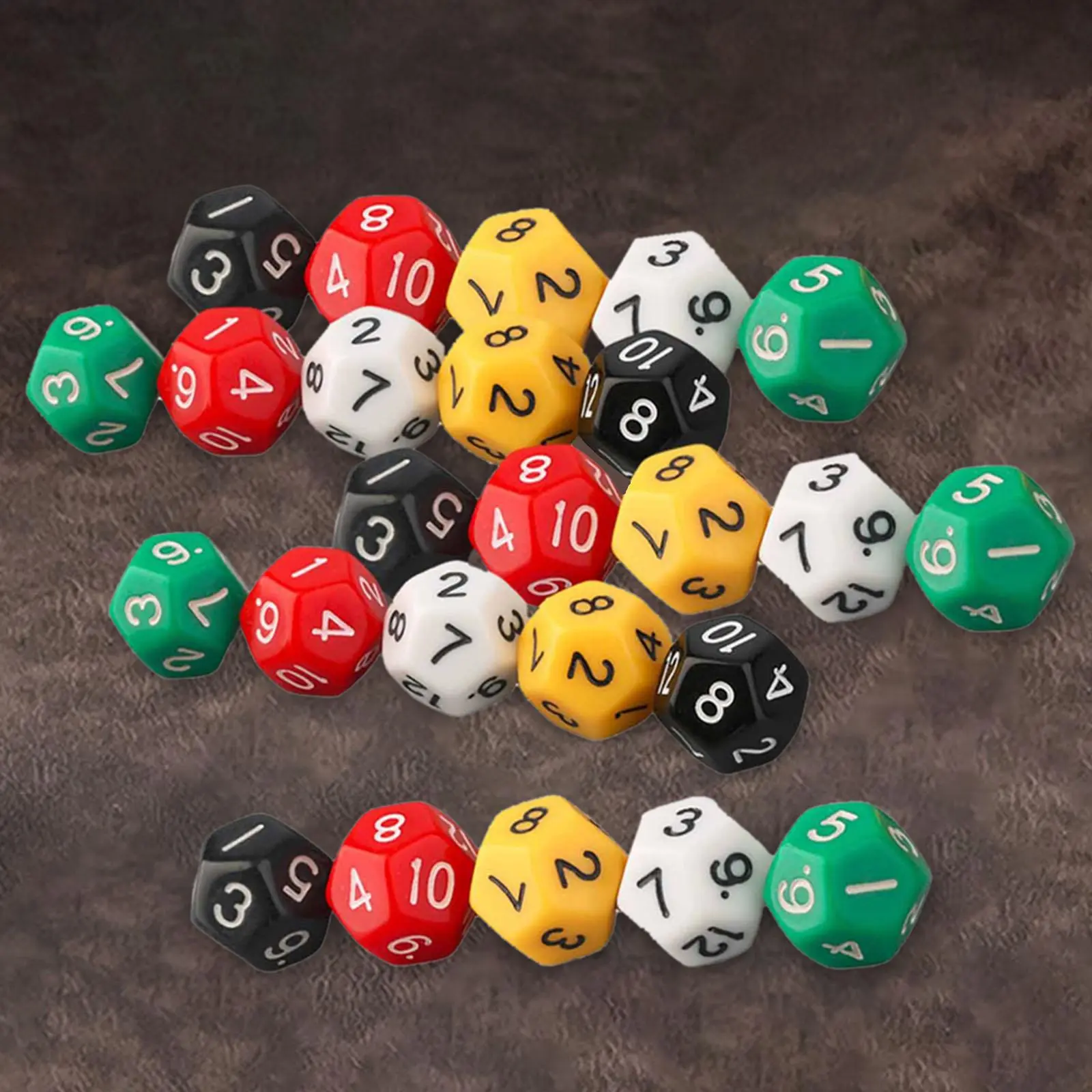 25Pcs Polyhedral Dice Party Favors Eaducational Material Tabletop Game Teaching Aids Retro Style Acrylic D12 Multisided Dice