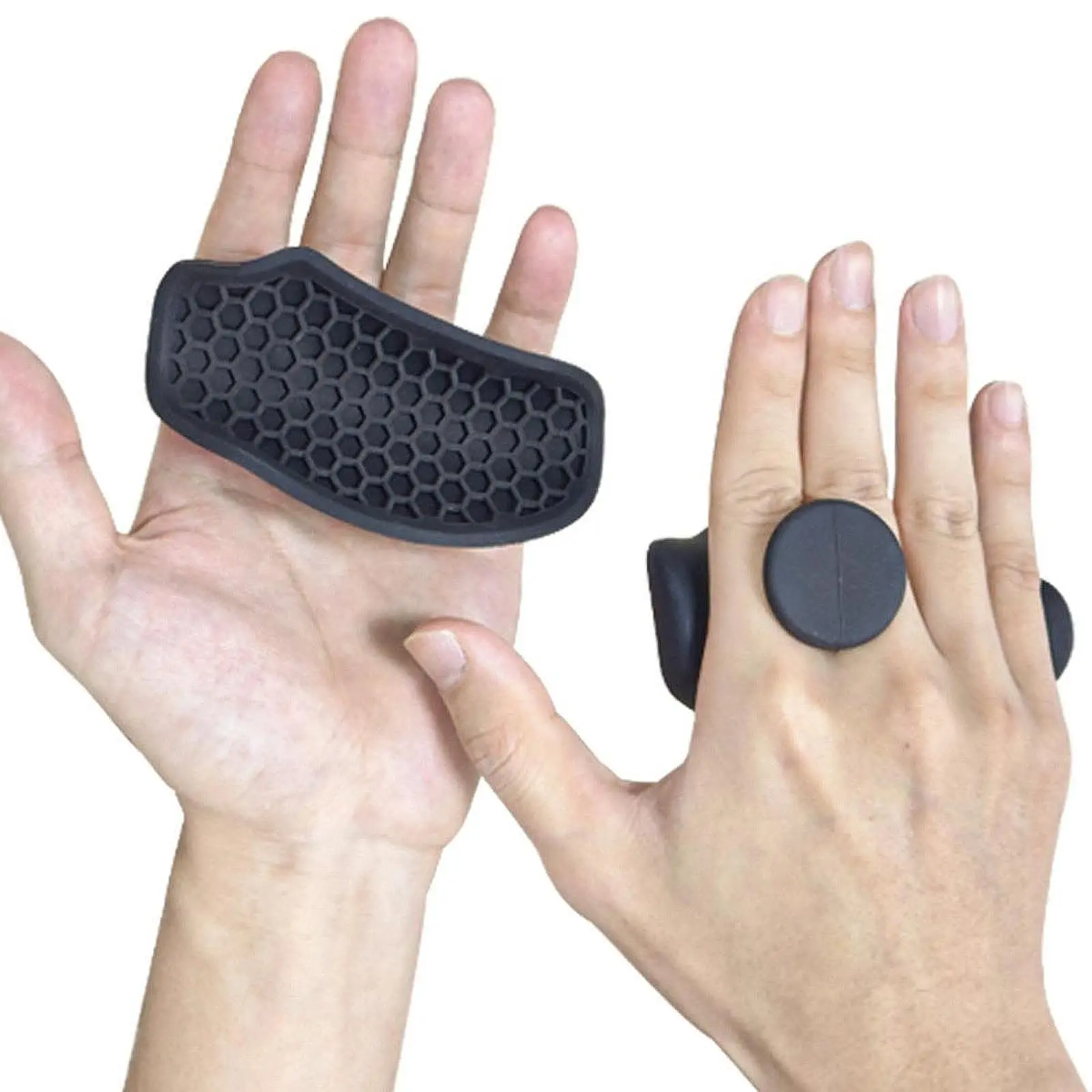2Pcs Workout Grips Strength Device with Drawstring Storage Bag Gym Weight Lifting Grips Pads Grip Finger Exercise Device